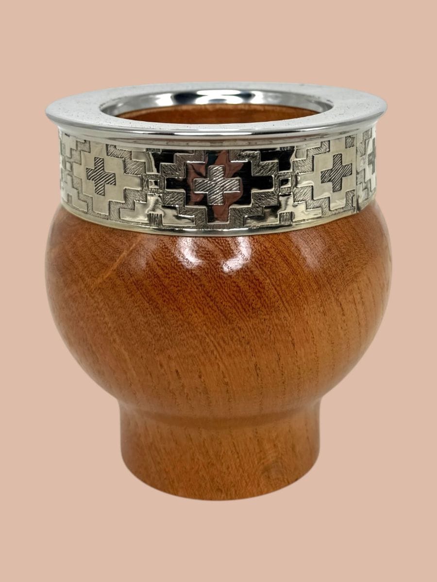 Mate imperial de algarrobo con virola de alpaca, se graba con láser en madera o virola
